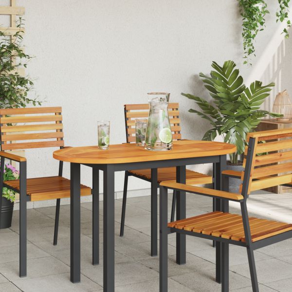 Mesa 100x50x2.2 cm Ovalada de Madera Maciza de Acacia M 3