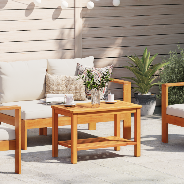 Mesa de Café 70x40x45 cm de Madera Maciza de Acacia D