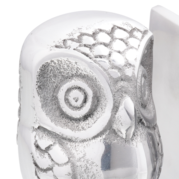 Sujetalibros Búho 2 piezas aluminio plateado 7x9x11 cm M 5