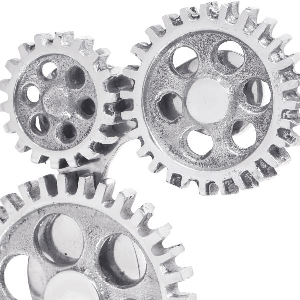 Sujetalibros Engranaje 2 piezas aluminio plateado 10x10x22 cm M 5