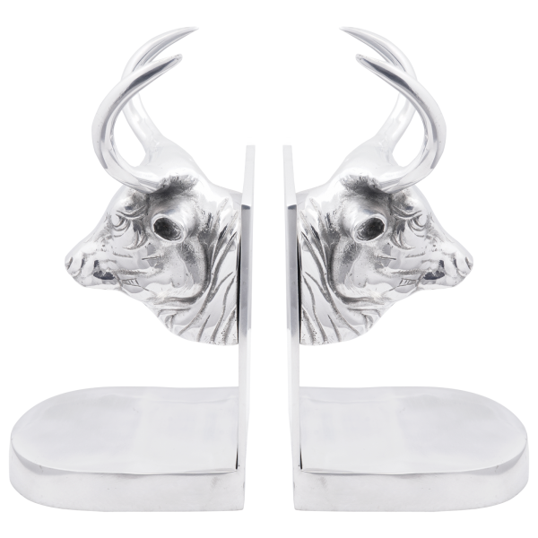 Apoios de livros 2 pcs Prateado 17x15x27 cm Alumínio Bull M 5