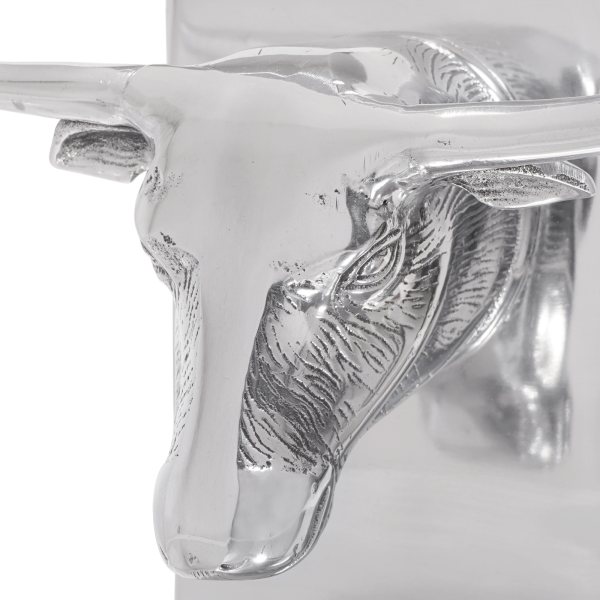 Sujetalibros Toro 2 piezas aluminio plateado 21.5x15.5x20 cm M 5