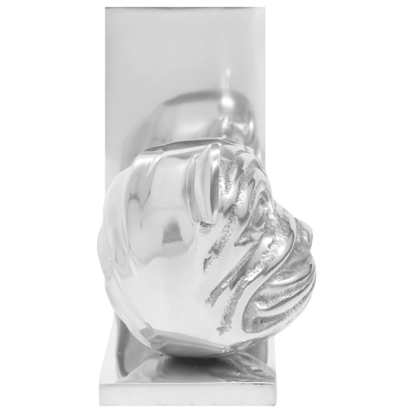 Sujetalibros Perro 2 piezas aluminio plateado 8x12x16.5 cm M 4