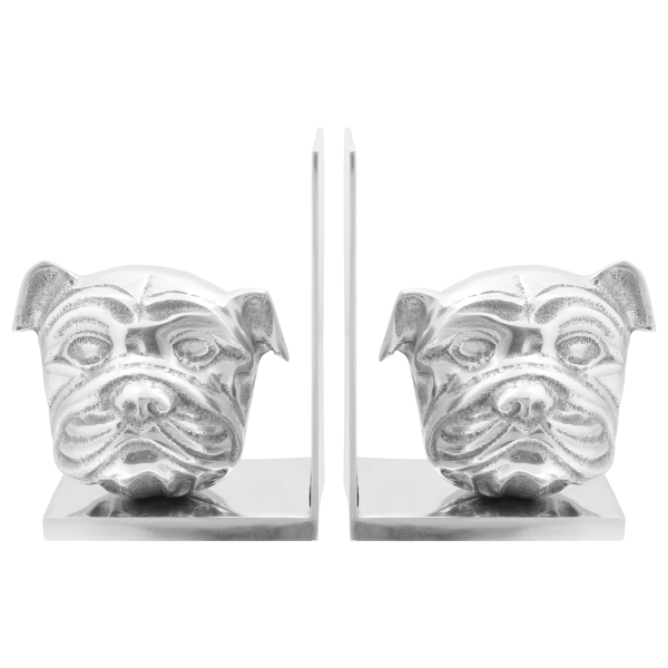 Sujetalibros Perro 2 piezas aluminio plateado 8x12x16.5 cm M 5