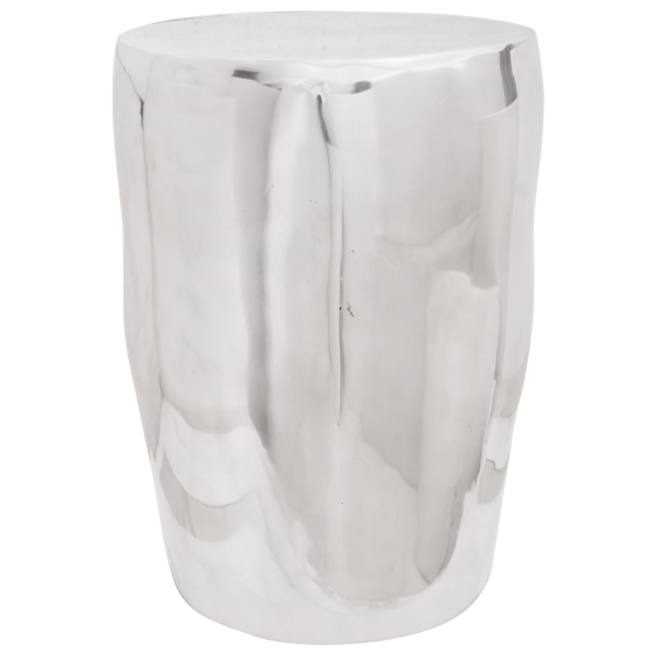 Taburete con forma de cara aluminio plateado 33x33x45 cm M 2
