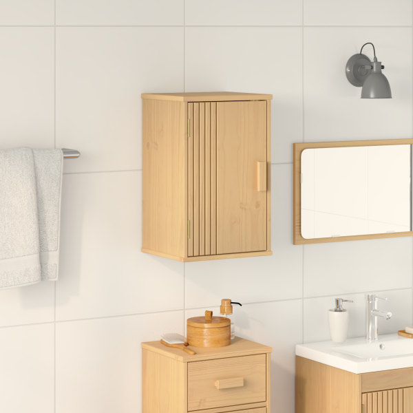 Armario de baño de madera maciza de pino 35x30x55 cm M 4