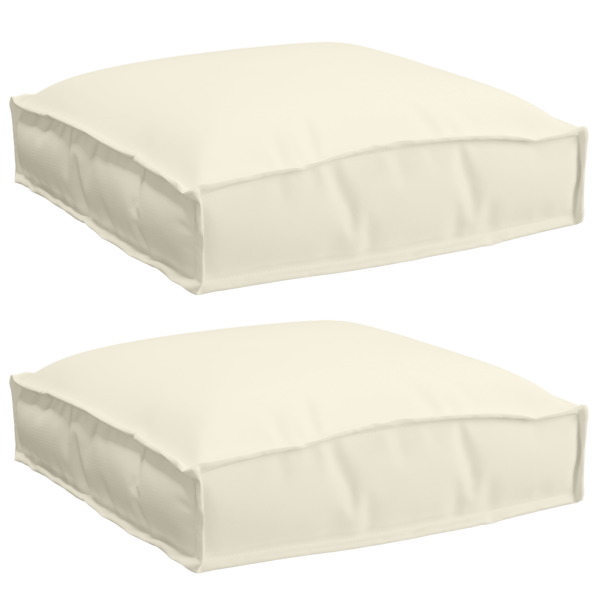 Cojines de Palets para Asiento 2 pcs Crema 40x40x8 cm Tejido Oxford M 2