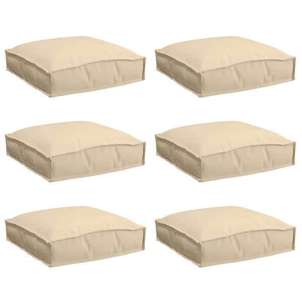 Cojines de Palets para Asiento 6 pcs Beige 40x40x8 cm Tela Oxford M 2
