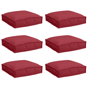 Cojines de Pallet para Asiento 6 pcs Rojo Vino 40x40x8 cm Fabric Oxford H