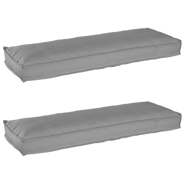 Cojines para Pallet para Banco 2 pcs Gris 120x40x8 cm Tela Oxford D