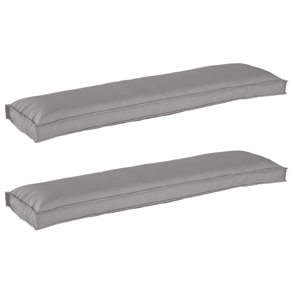 Cojines de Palet para Banco 2 pcs Gris 150x40x8 cm Tela Oxford D