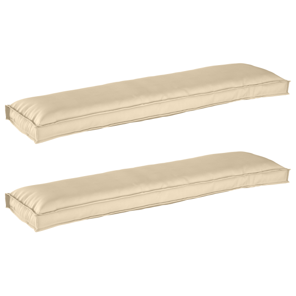 Cojines para Pallet para Banco 2 pcs Beige 150x40x8 cm Tela Oxford D