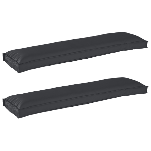 Cojines de Pallet para Bancos 2 pcs Negro 150x40x8 cm Tela Oxford D