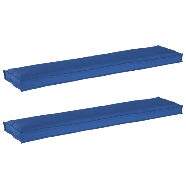 Almofadas de Palete para Banco 2 pcs Azul Royal 180x40x8 cm Tecido Oxford M 2