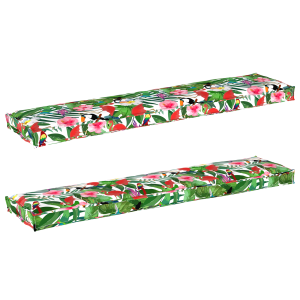 Almofadas de Palete para Banco 2 pcs Selva Tropical 180x40x8 cm Tecido Oxford H