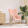 Sillón de relax de tela efecto de lana rizada rosa 1
