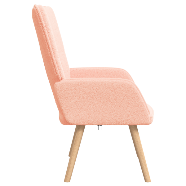 Sillón de relax de tela efecto de lana rizada rosa M 5