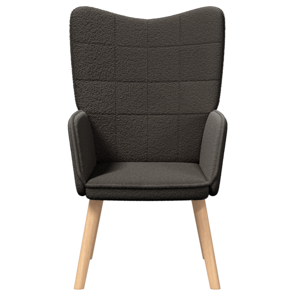 Sillón de relax de tela efecto de lana rizada gris oscuro M 4