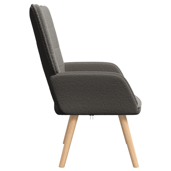 Sillón de relax de tela efecto de lana rizada gris oscuro M 5