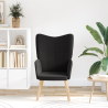 Sillón de relax de tela efecto de lana rizada negro 3