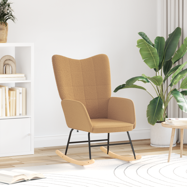 Sillón de relax de tela efecto de lana rizada beige D