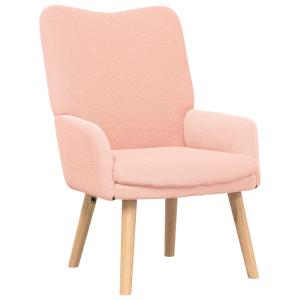 Sillón de relax de tela efecto de lana rizada rosa H
