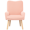 Sillón de relax de tela efecto de lana rizada rosa 4