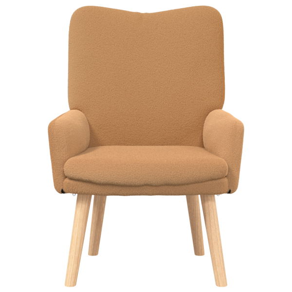 Sillón de relax de tela efecto de lana rizada beige M 4
