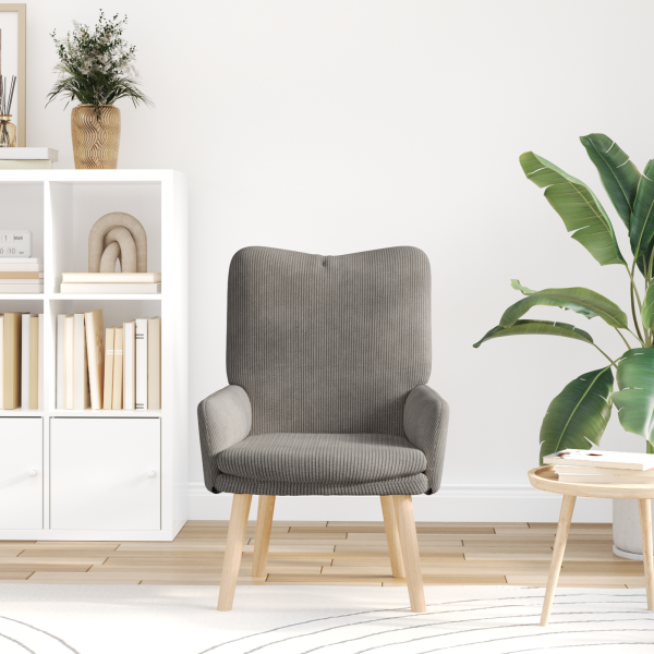 Sillón de relax de pana gris claro M 3