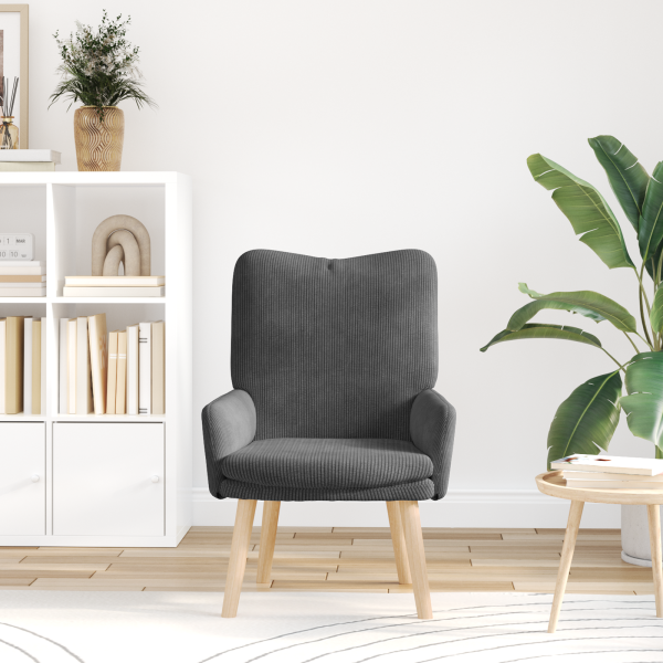 Sillón de relax de pana gris oscuro M 3