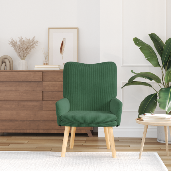 Poltrona Relaxante  Verde Selva em Tecido Veludo M 3