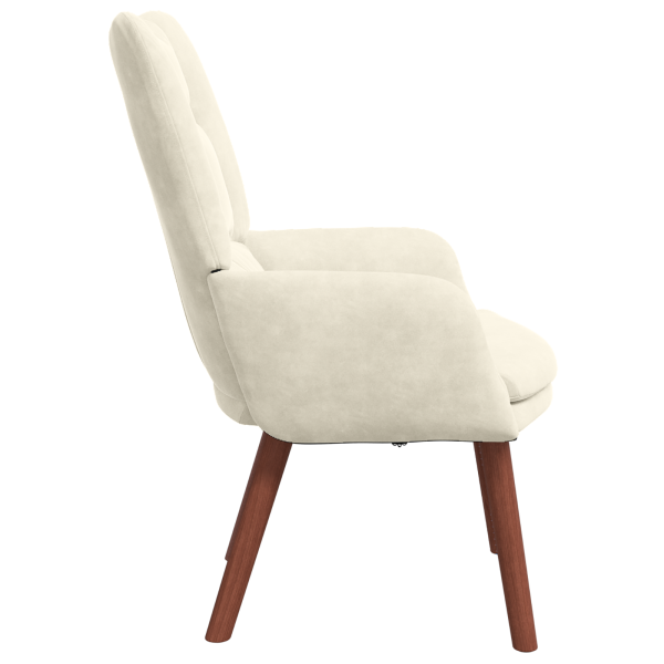 Cadeira Relaxante  Veludo Creme M 5