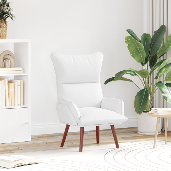 Sillón de relax de cuenro sintético blanco D