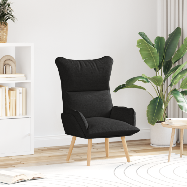 Sillón de relax de tela negro D