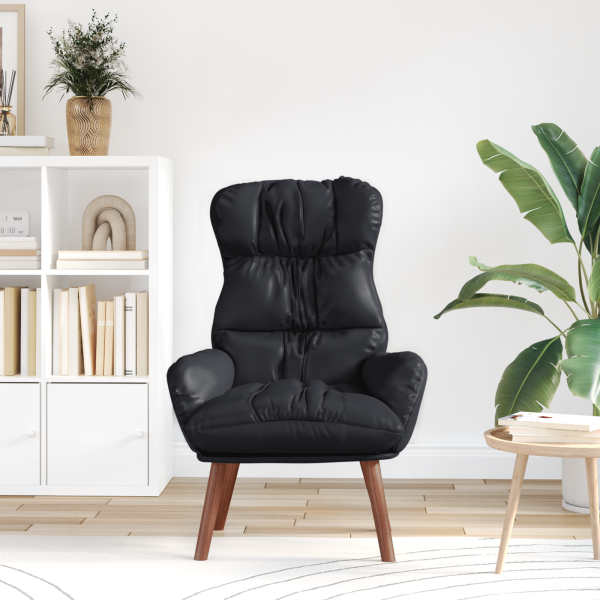 Sillón de relax de cuero sintético negro M 3