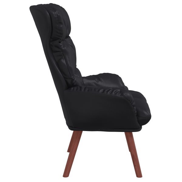 Sillón de relax de cuero sintético negro M 5