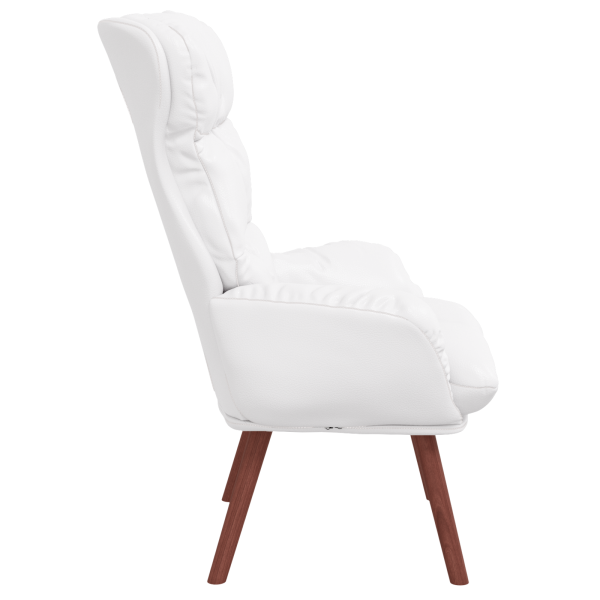 Sillón de relax de cuero sintético blanco M 5