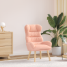 Sillón de relax de tela efecto de lana rizada rosa 1