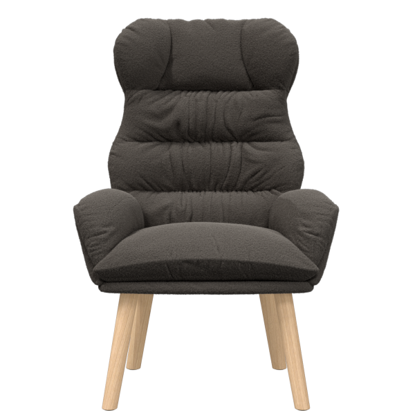 Sillón de relax de tela efecto de lana rizada gris oscuro M 4