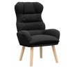 Sillón de relax de tela efecto de lana rizada negro 2