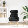 Sillón de relax de tela efecto de lana rizada negro 3