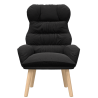 Sillón de relax de tela efecto de lana rizada negro 4