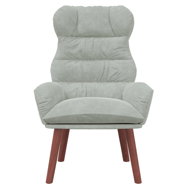 Sillón Relaxante de Terciopelo Gris Claro M 4