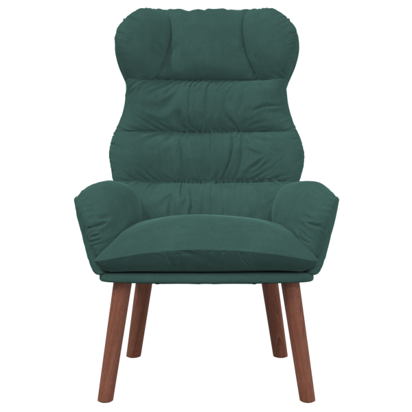 Silla de Relax Verde Oscuro de Terciopelo M 4