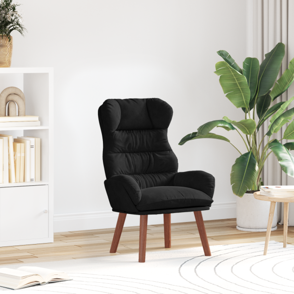 Sillón Relajante Negro de Terciopelo D