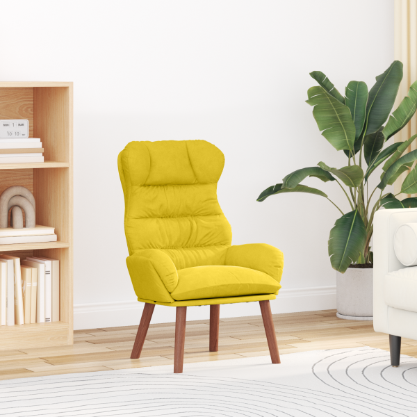 Sillón Relajante de Terciopelo Amarillo D