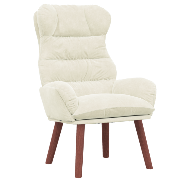 Sillón Relajante de Terciopelo Crema M 2