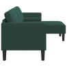 Sofá de 3 plazas con chaise L de terciopelo verde oscuro de 160 cm 5