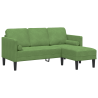 Sofá de 3 lugares com chaise L-Shape Verde Claro 160 cm Veludo 3