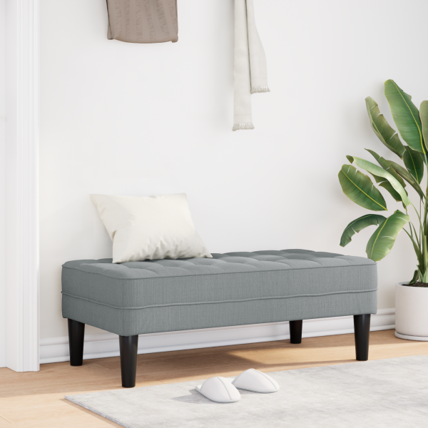 Banco de tela gris claro 113x57x39 cm D